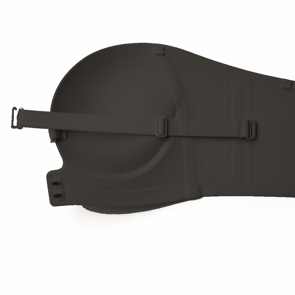 Black side profile view with adjustable strap